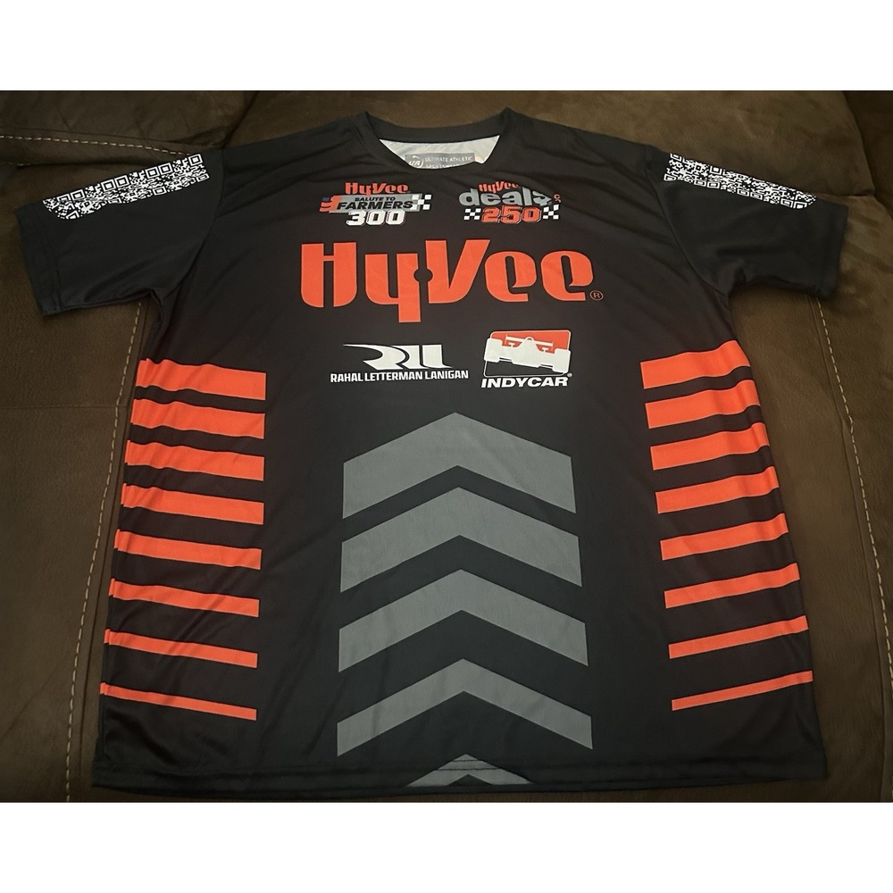 HyVee IndyCar #45 Rahal Letterman Lanigan Racing Jersey Shirt Mens L Black
